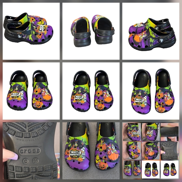 Disney Parks Halloween 2024 Mickey’s Pumpkin Patch Crocs Kids Clogs Size 11 - Picture 4 of 5